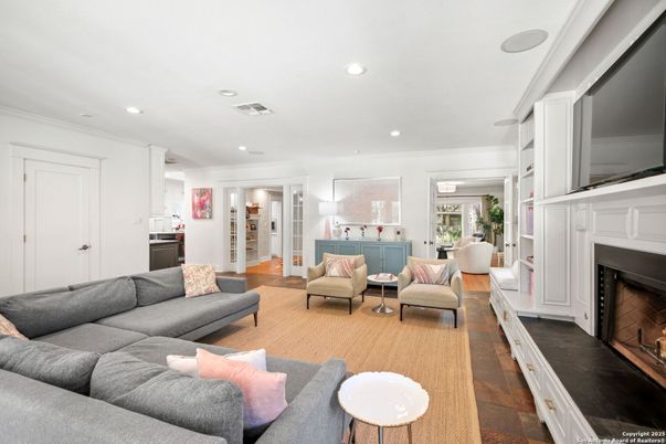 Fireplace, Interior, Living room, Recessed Lighting