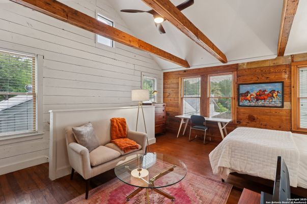 Bedroom, Interior, Wooden Beams, Wood Texture Flooring, Wooden Walls