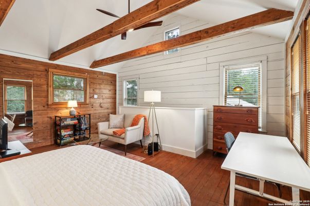 Bedroom, Interior, Wooden Beams, Wood Texture Flooring, Wooden Walls