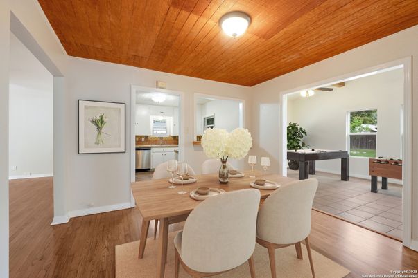 Dining room, Interior, Wooden Ceilings, Wood Texture Flooring