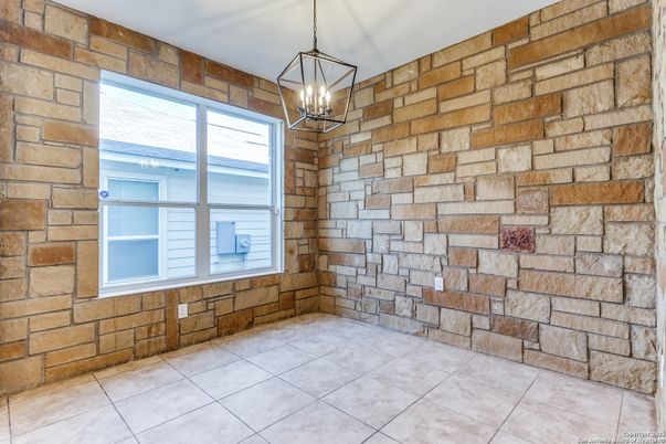 Empty room, Interior, Pendant Lights, Stone Walls