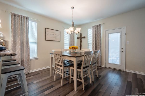 Chandelier, Dining room, Interior, Wood Texture Flooring