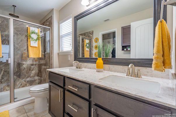 Bathroom, Dual Sink Vanities, Glass Shower, Interior