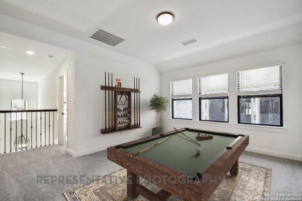 Billiard Table, Game Room, Interior, Recessed Lighting