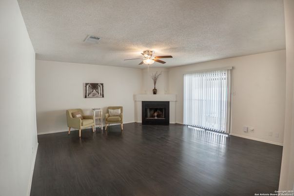 Empty room, Fireplace, Interior, Wood Texture Flooring