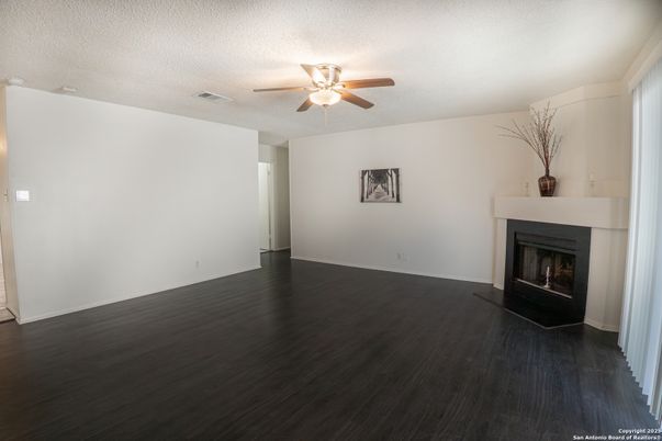 Empty room, Fireplace, Interior, Wood Texture Flooring