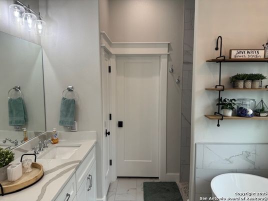 Bathroom, Dual Sink Vanities, Interior, Marble