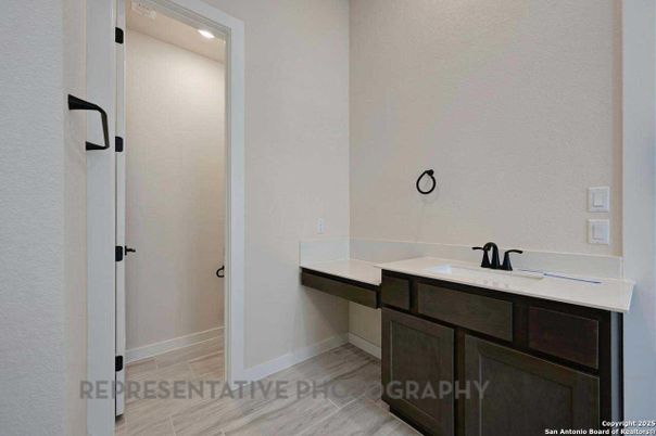 Bathroom, Interior, Recessed Lighting, Wood Texture Flooring