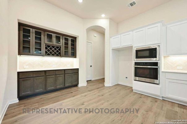 Interior, Kitchen, Recessed Lighting, Wood Texture Flooring