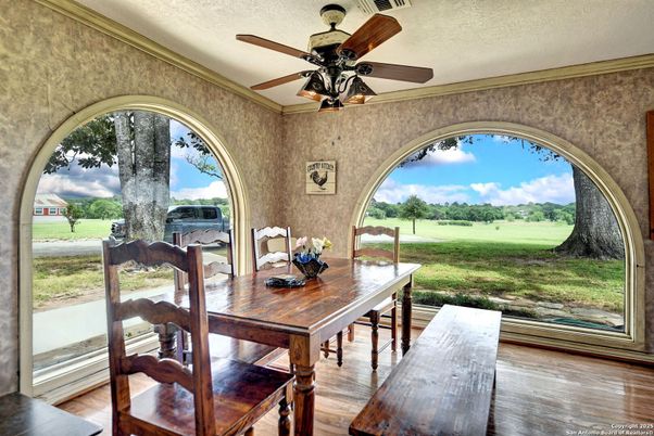 Dining room, Exterior, Wood Texture Flooring