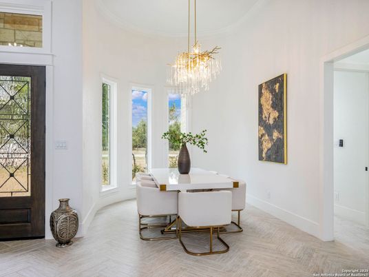 Chandelier, Dining room, Interior, Wood Texture Flooring