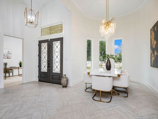 Chandelier, Dining room, Interior, Pendant Lights, Wood Texture Flooring