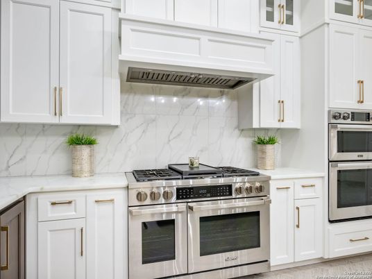 Interior, Kitchen, Marble Walls, Stainless Steel Appliances