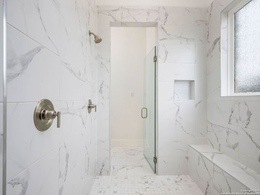 Bathroom, Glass Shower, Interior, Marble Walls