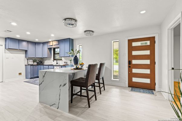 Interior, Kitchen, Recessed Lighting, Wood Texture Flooring