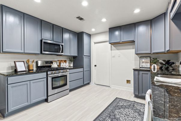 Interior, Kitchen, Recessed Lighting, Wood Texture Flooring