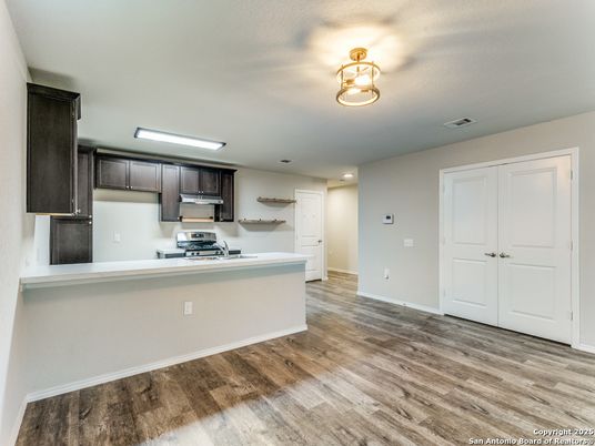 Interior, Kitchen, Stainless Steel Appliances, Wood Texture Flooring