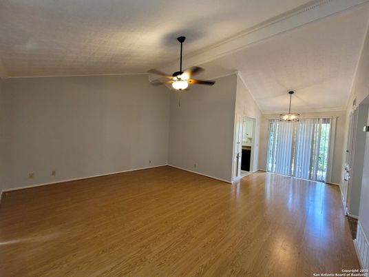 Empty room, Interior, Pendant Lights, Wood Texture Flooring