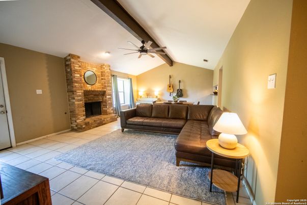 Fireplace, Interior, Living room, Stone Walls, Wooden Beams