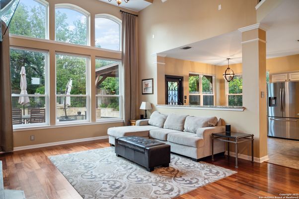 Interior, Kitchen, Living room, Pendant Lights, Stainless Steel Appliances, Wood Texture Flooring
