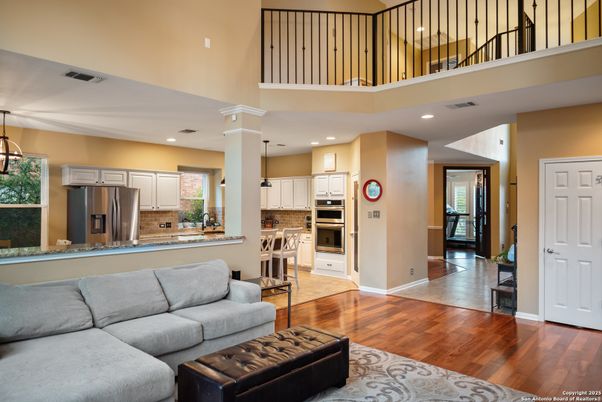 Interior, Kitchen, Living room, Pendant Lights, Recessed Lighting, Stainless Steel Appliances, Wood Texture Flooring
