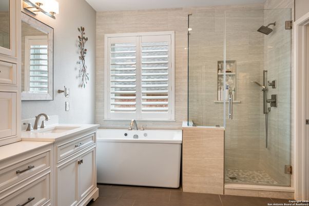 Bathroom, Dual Sink Vanities, Glass Shower, Interior
