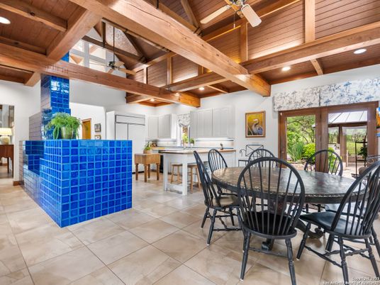 Dining room, Interior, Kitchen, Recessed Lighting, Wooden Beams, Wooden Ceilings