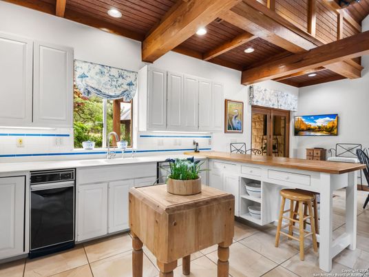 Interior, Kitchen, Recessed Lighting, Wooden Beams, Wooden Ceilings
