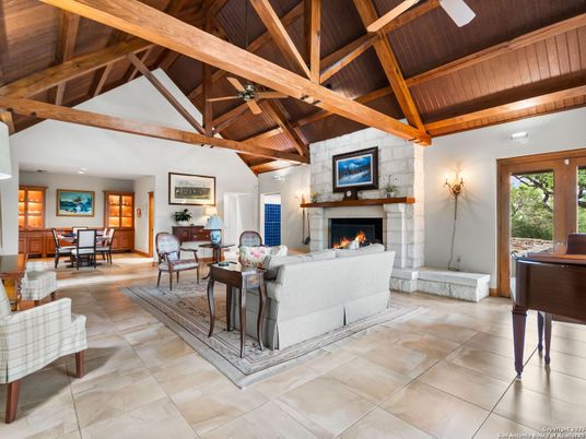 Dining room, Fireplace, Interior, Living room, Stone Walls, Wooden Beams, Wooden Ceilings