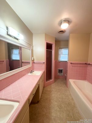 Bathroom, Dual Sink Vanities, Interior, Tile Countertops