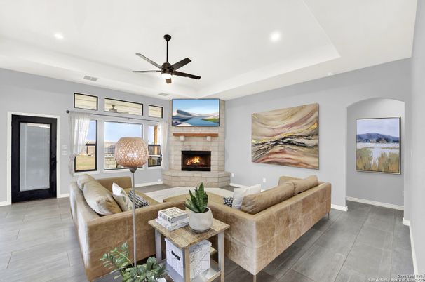 Fireplace, Interior, Living room, Recessed Lighting