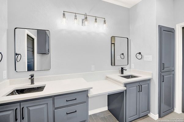 Bathroom, Dual Sink Vanities, Interior, Wood Texture Flooring