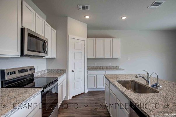 Interior, Kitchen, Recessed Lighting, Wood Texture Flooring