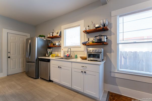 Interior, Kitchen, Stainless Steel Appliances, Wood Texture Flooring