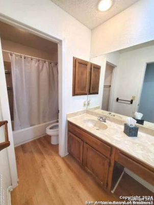 Bathroom, Interior, Recessed Lighting, Wood Texture Flooring
