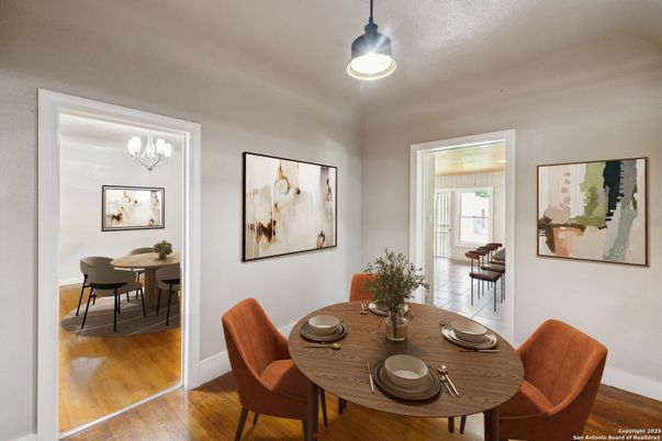 Dining room, Interior, Wood Texture Flooring