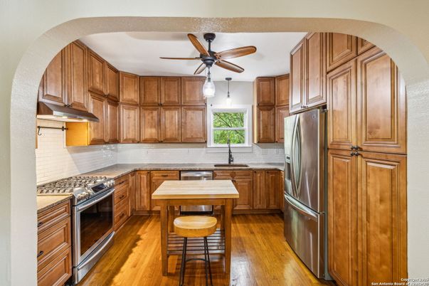 Interior, Kitchen, Wood Texture Flooring