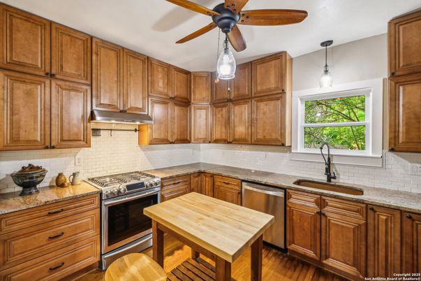 Interior, Kitchen, Pendant Lights, Stainless Steel Appliances, Wood Texture Flooring
