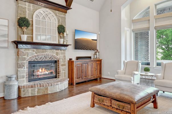Fireplace, Interior, Wood Texture Flooring