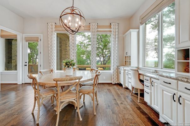 Chandelier, Dining room, Interior, Pendant Lights, Wood Texture Flooring