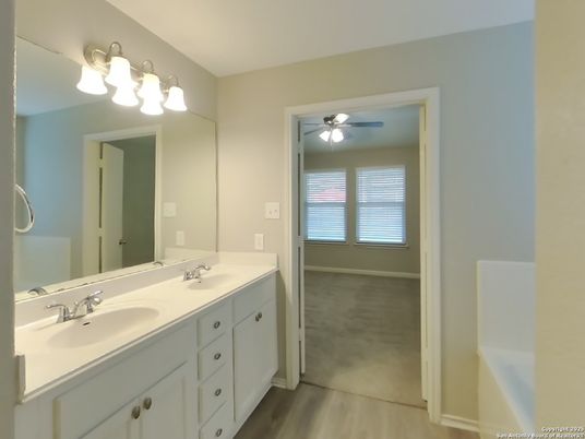 Bathroom, Dual Sink Vanities, Interior, Wood Texture Flooring
