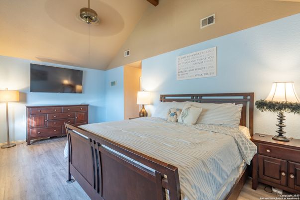 Bedroom, Interior, Wooden Beams, Wood Texture Flooring