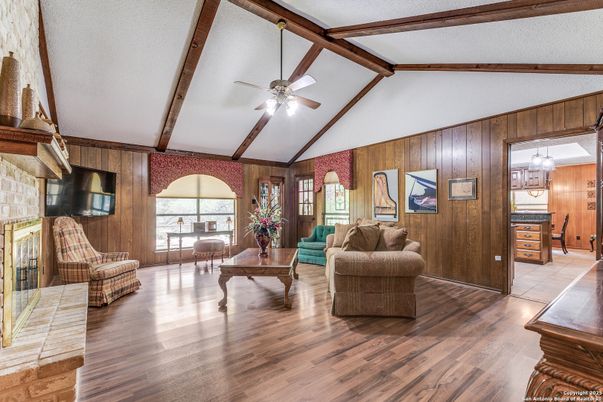 Fireplace, Interior, Living room, Wooden Beams, Wood Texture Flooring, Wooden Walls
