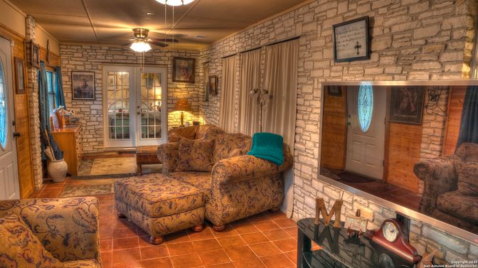 Interior, Living room, Stone Walls