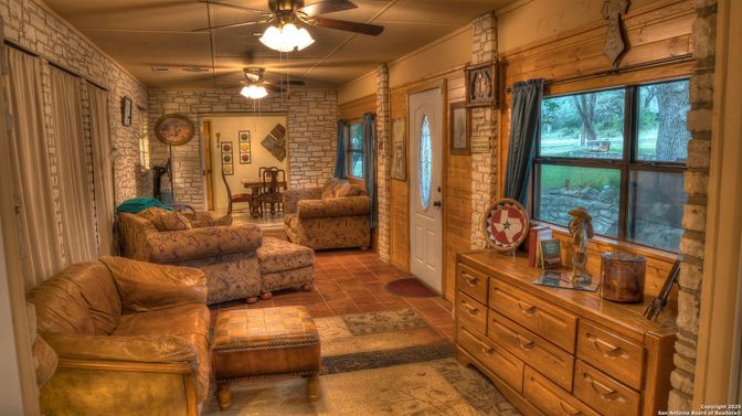 Interior, Living room, Stone Walls