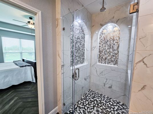 Bathroom, Bedroom, Glass Shower, Interior, Marble Walls