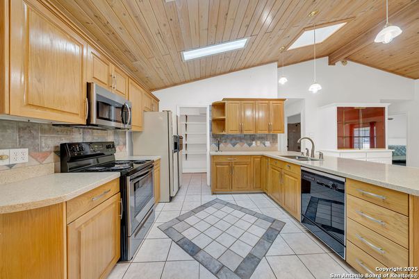 Interior, Kitchen, Pendant Lights, Wooden Ceilings
