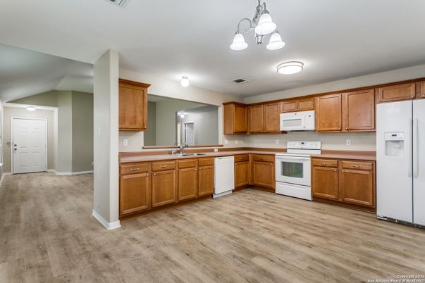 Interior, Kitchen, Wood Texture Flooring