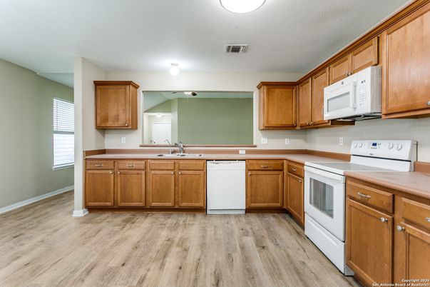Interior, Kitchen, Wood Texture Flooring