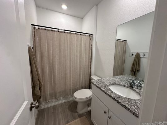 Bathroom, Interior, Recessed Lighting, Wood Texture Flooring